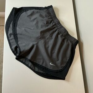 Nike Women's Black and Gray DRI-FIT Athletic Shorts